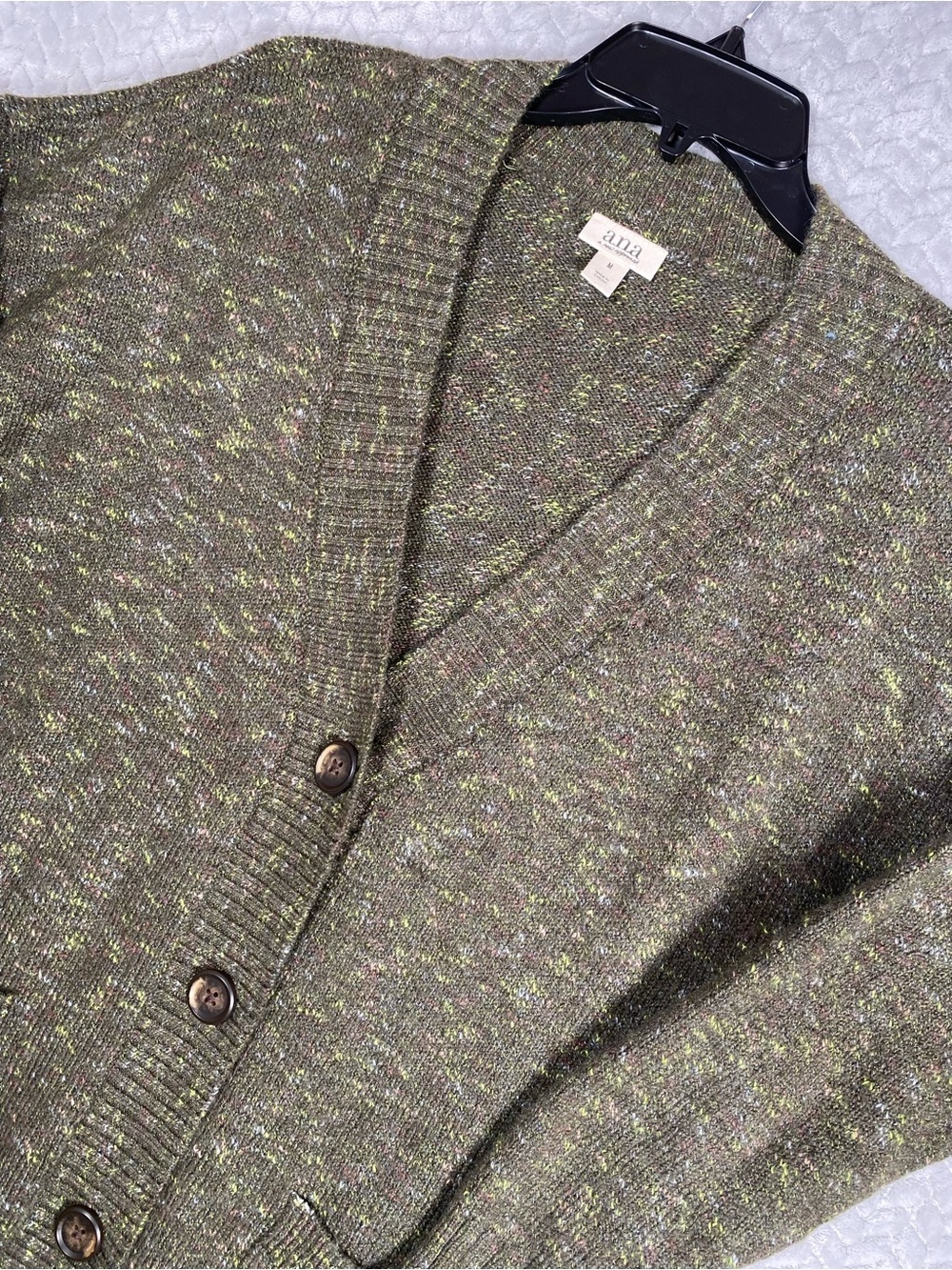 a.n.a Green Marled Oversized Cardigan Sweater M Grandmacore Cottagecore